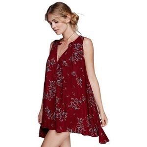 Free People Red Wine Swing Tunic Size M